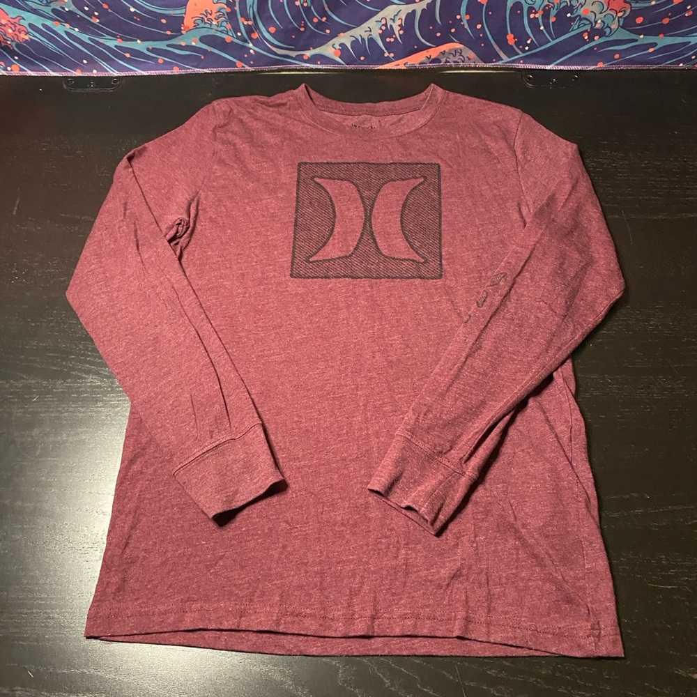 Hurley Men's Long Sleeve Logo Tee - Maroon